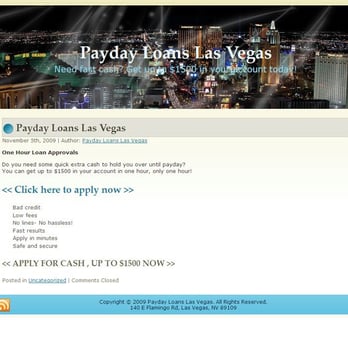 Get 24 Hour Payday Loans in Las Vegas - Fast Approval