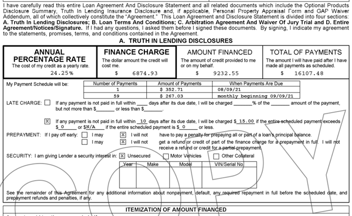 Main Financial_ One Personal Loan Rates