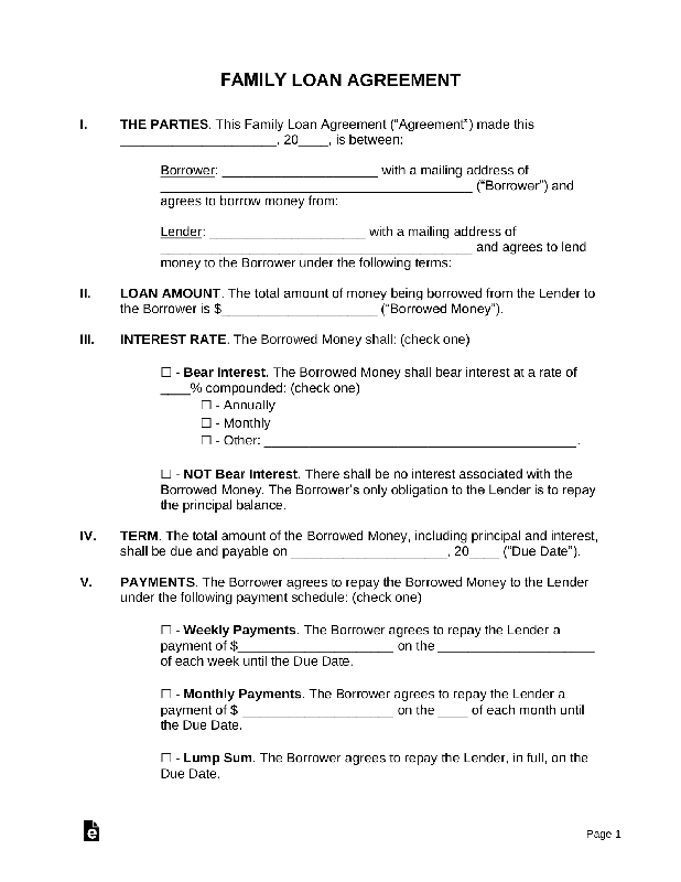 Free Promissory Note Template for Personal Loan to Family Member